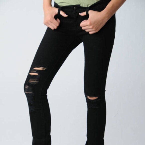 J Brand 912 Low-Rise Pencil Leg Jeans in Torn Jett Size 26 - Picture 5 of 5